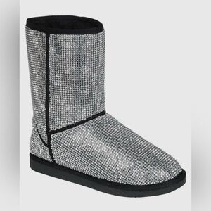 Kid sizes Nicki Rhinestone Fur lined Bootie Black